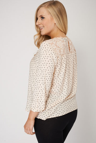 Peach Blouse With Lace Inserts Ex-Branded