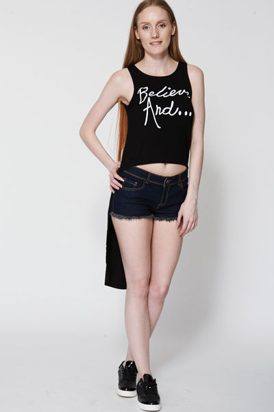 Believe Slogan Hi Low Vest Top