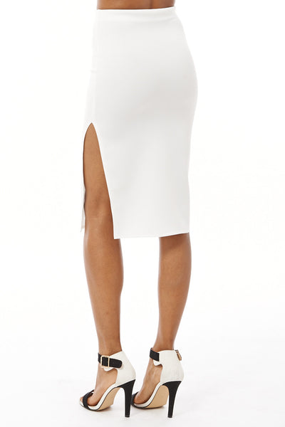 Scuba Midi Skirt With Side Split