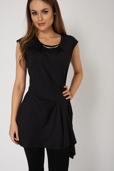 Metal Detailed Asymmetric Ruched Dress Ex-Branded Plus Sizes Available