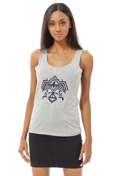 Tank Top with Embroidered Tribal Eagle Design