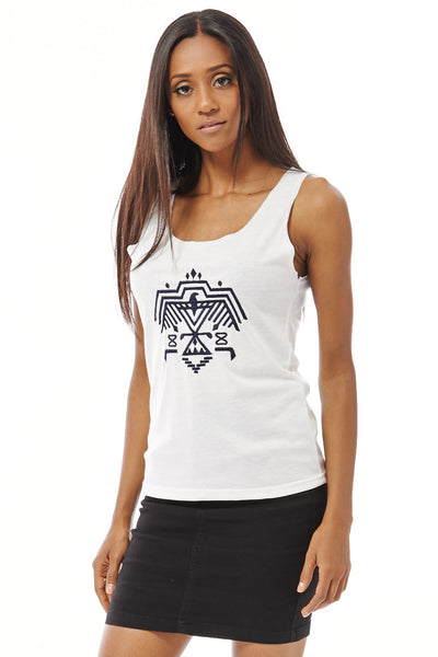 Tank Top with Embroidered Tribal Eagle Design