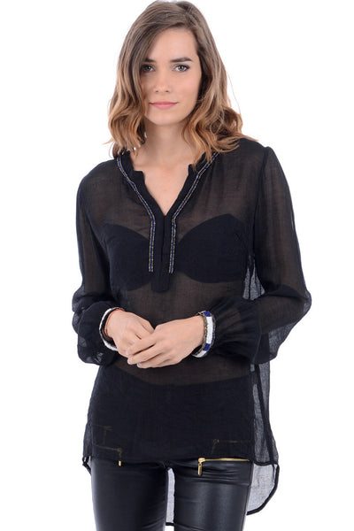 Lightweight Black Sequin Top