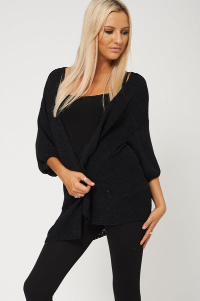 Slouchy Light Short Sleeve Long Open Cardigan