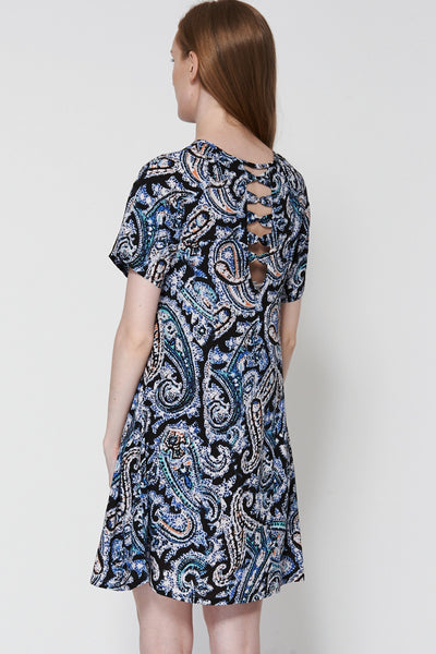 Pixel Paisley Print Swing Dress