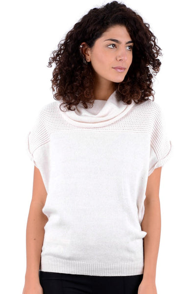 Knitted Cowl Neck Short Sleeve Jumper