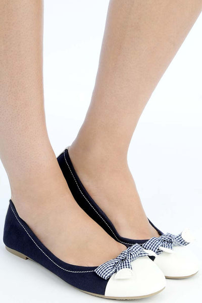 Ballet Pumps With Checked Bow