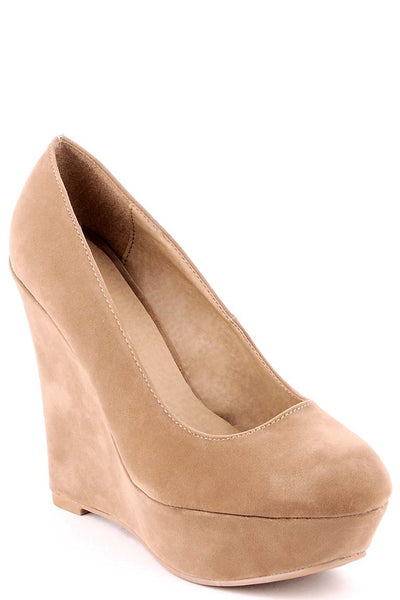 Suede Look Wedge Shoe