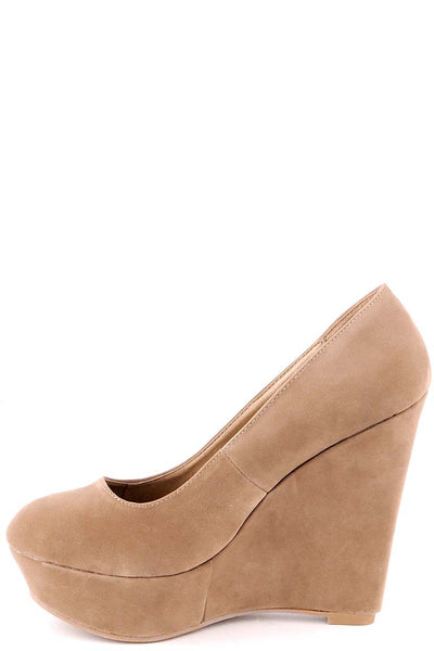 Suede Look Wedge Shoe