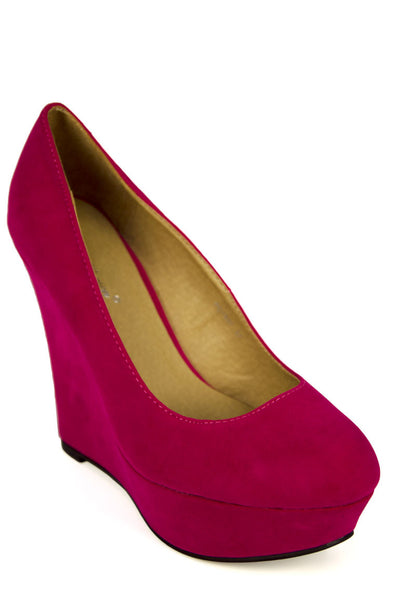 Suede Look Wedge Shoe