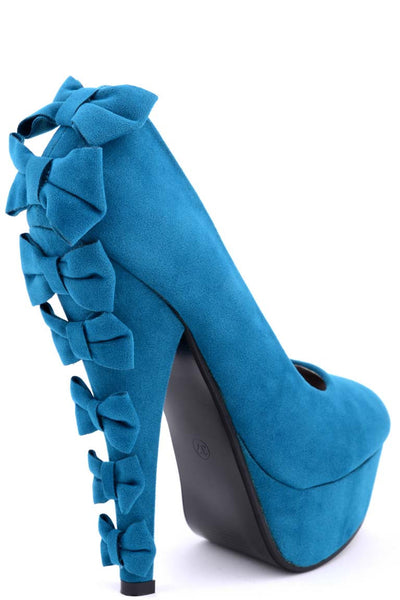 Faux Suede Shoes With Bow Detailed Heel