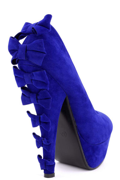 Faux Suede Shoes With Bow Detailed Heel