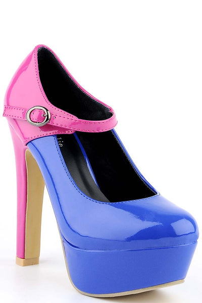 Two Tone Patent Court Shoe