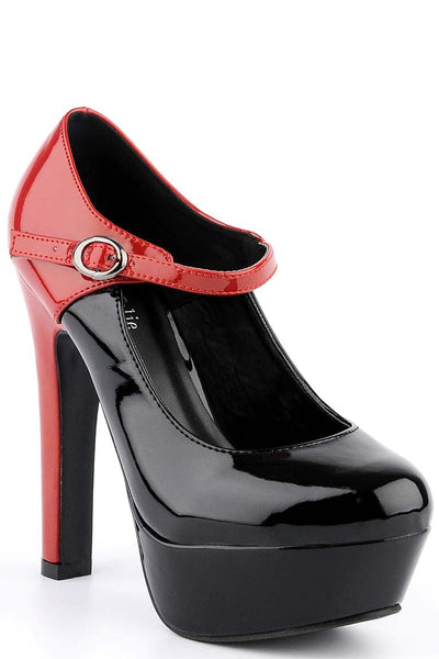 Two Tone Patent Court Shoe