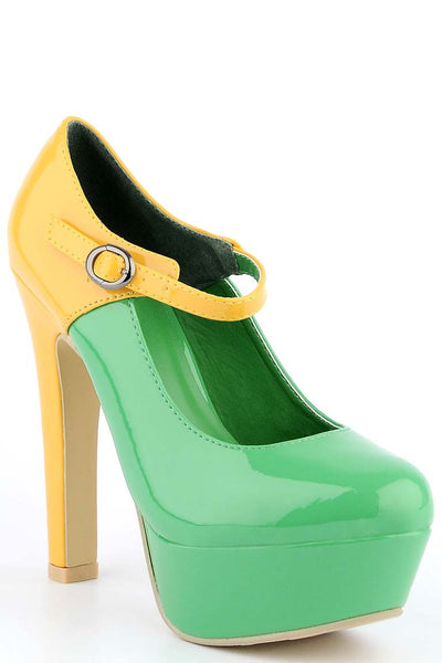 Two Tone Patent Court Shoe