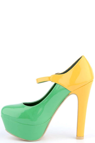 Two Tone Patent Court Shoe