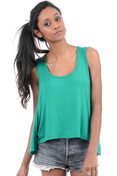 Green Fishtail Top Shoulder Detail