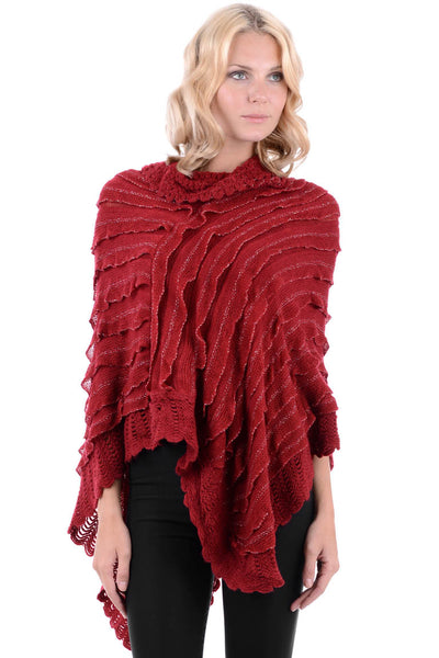 Cowl Neck Frill Poncho