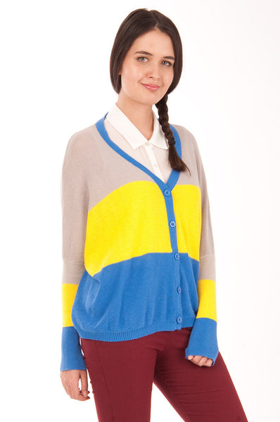 Colour Block Oversized Box Cardigan