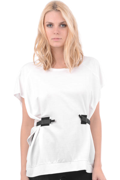 Sleeveless Oversized Sweat Top with Velcro Detail