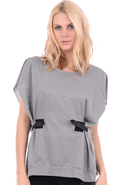 Sleeveless Oversized Sweat Top with Velcro Detail