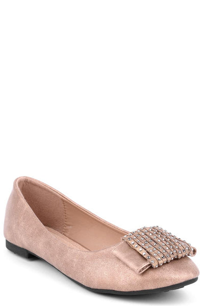 Ballet Pumps With Embellished Ribbon