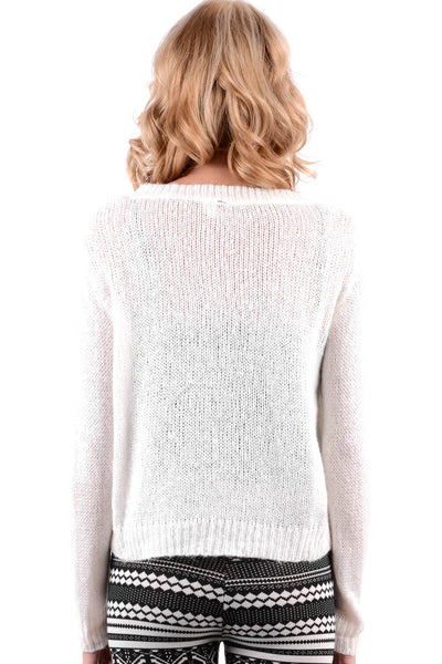 Soft Round Neck White Jumper