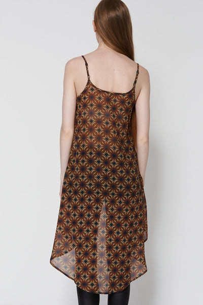 Abstract Print Camisole Top with Long Back