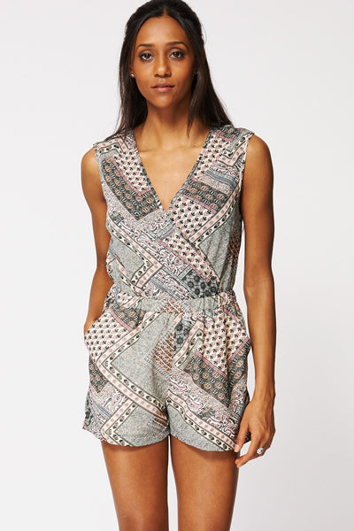 Paisley Mix Print Playsuit