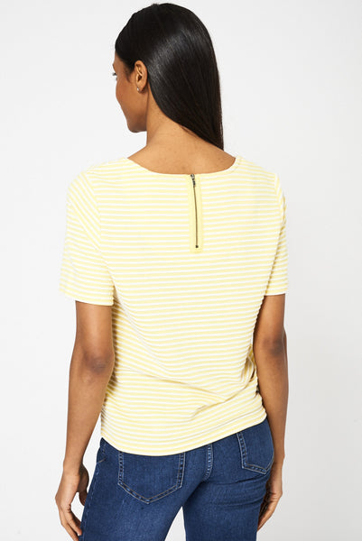 Yellow And White Striped Top Ex-Branded Available in Plus Sizes