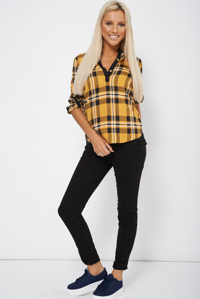 Black Skinny Jeans With Button Detail