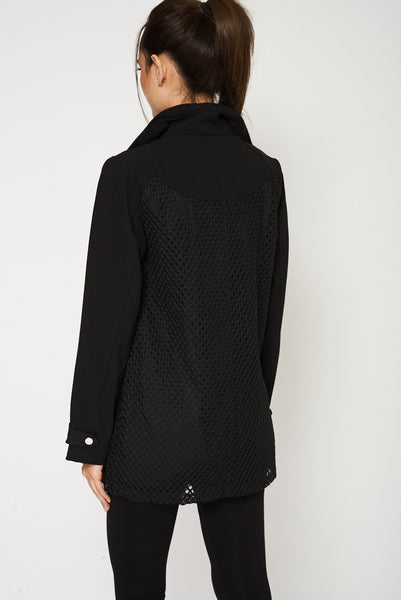 Cut Out Design Concealed Zip Jacket