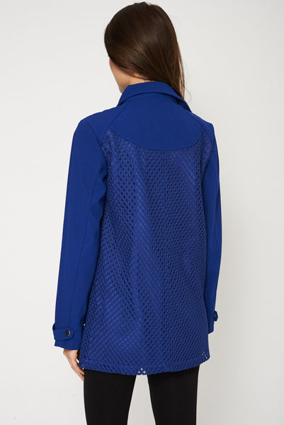 Cut Out Design Concealed Zip Jacket