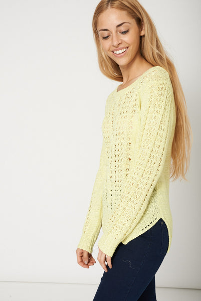 Jewel Neck Style Yellow Jumper Ex-Branded