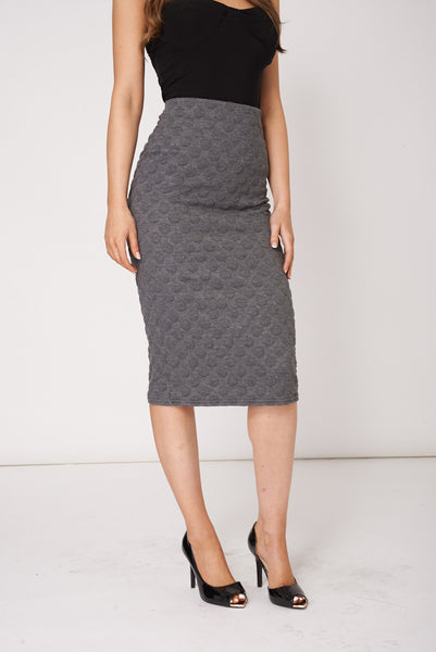 Light Grey Pencil Skirt Available In Plus Sizes