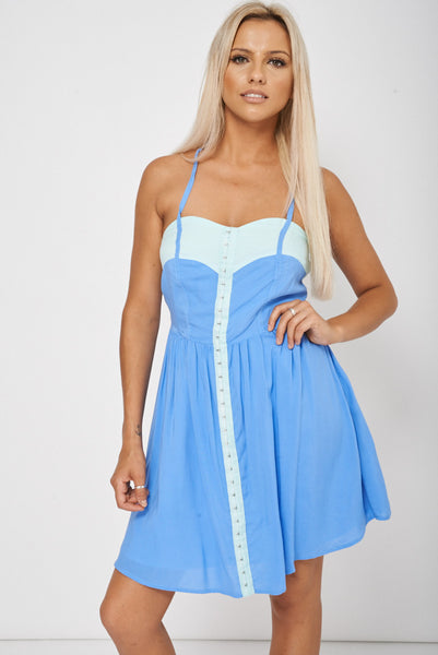 Blue Sweetheart Skater Dress