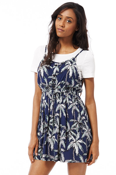 Skater Dress With Palm Tree Print