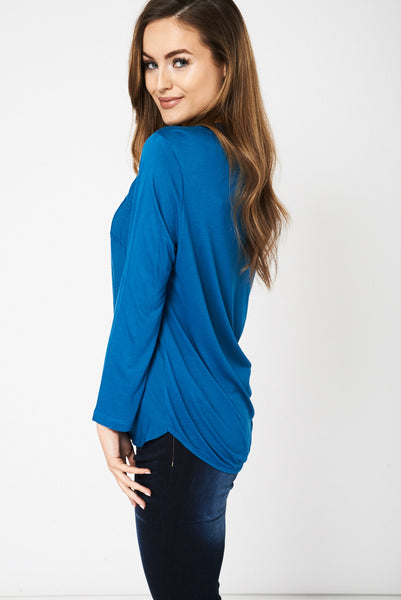 Teal Front Seam Detail Shirt Ex-Branded Available In Plus Sizes