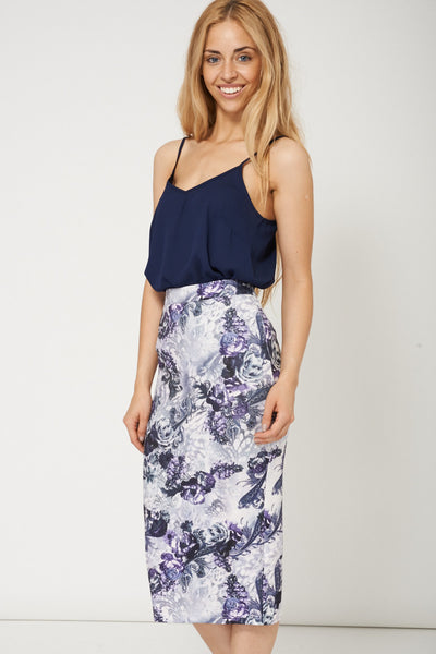 Trendy Floral Print Ladies Pencil Skirt