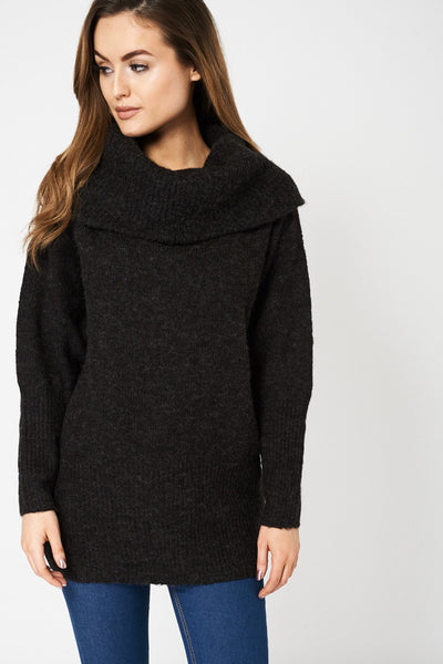 Charcoal Cowl Neck Jumper Ex-Branded