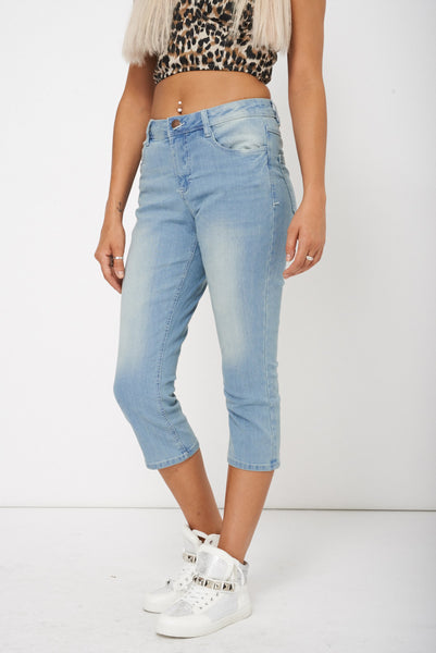 Light Washed Cropped Jeans Ex-Branded