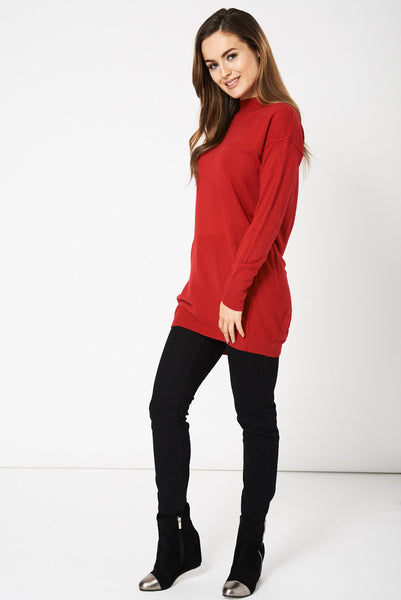 Red Textured Side Panel Jumper Ex-Branded