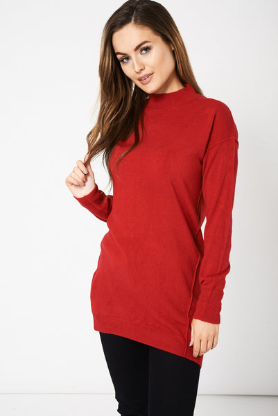 Red Textured Side Panel Jumper Ex-Branded