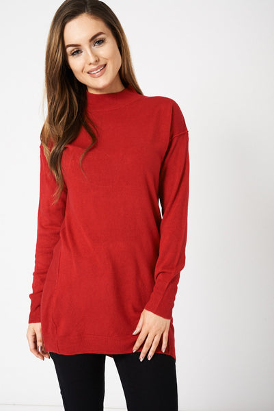 Red Textured Side Panel Jumper Ex-Branded