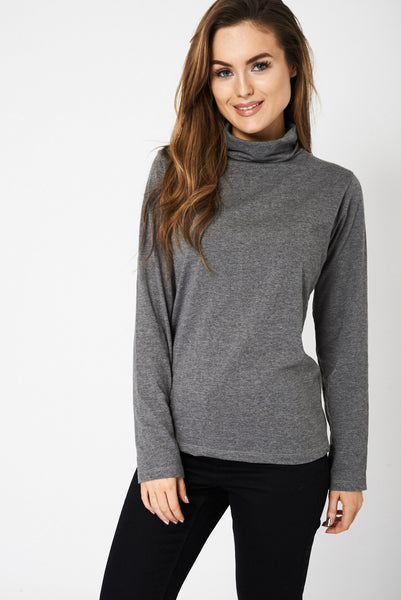 Grey Roll Neck Top Ex-Branded