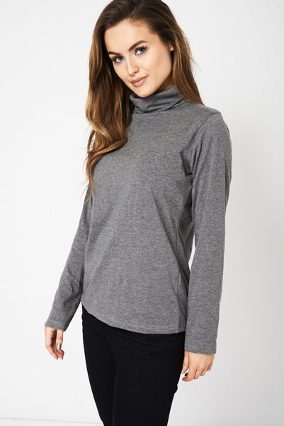 Grey Roll Neck Top Ex-Branded