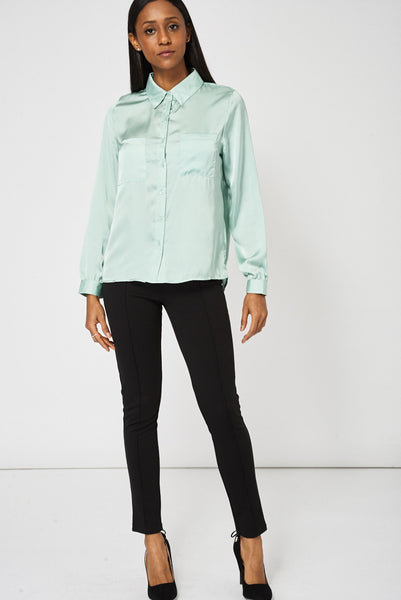 Green Lightweight Shirt With Front Pockets