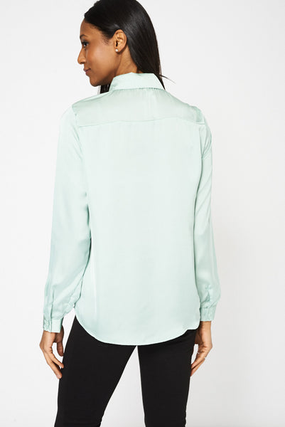 Green Lightweight Shirt With Front Pockets