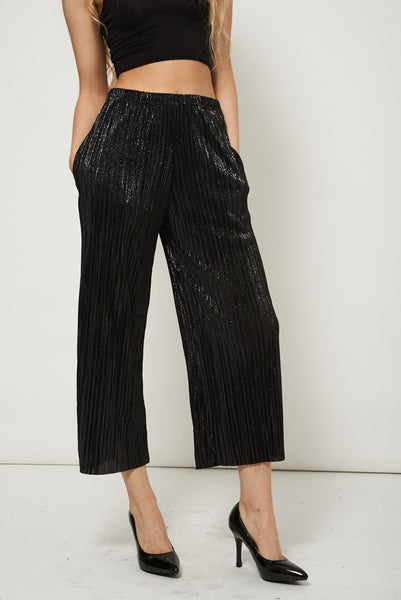 Glittery Pleated Flared Trousers Ex-Branded Plus Sizes Available