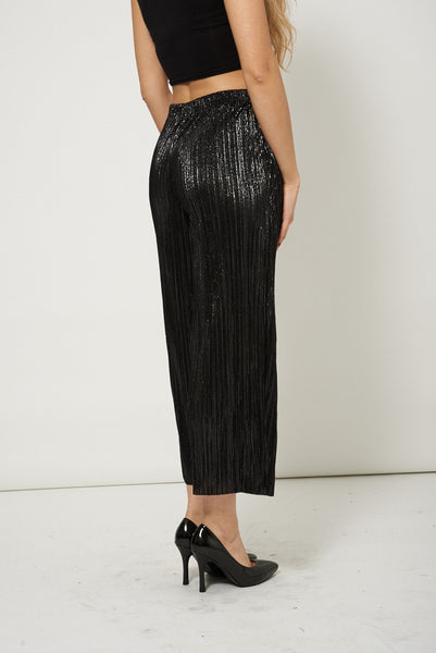 Glittery Pleated Flared Trousers Ex-Branded Plus Sizes Available